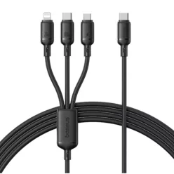   Data Cable - USB - USB-C, Lightning, Micro-USB, 100W, 480Mbps, 1.5m, fekete (Baseus - Gyors töltés, P10377705123-00)