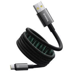   Data Cable Tungsten Gold Baseus (P10319805111-02) - Type-C to USB, Szuper Gyors Töltés, 100W, 480Mbps, 1m - Fekete