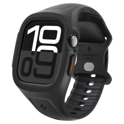 Apple Watch 10/11 (46 mm) Matt fekete Spigen Liquid Air Pro tok