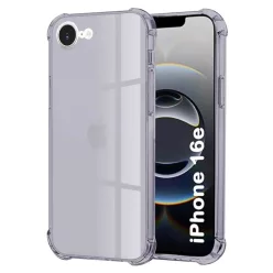   Techsuit - Ütésálló Átlátszó Szilikon - iPhone 16e/17e - Füstfekete tok