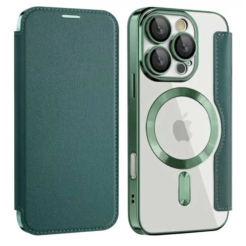 Techsuit - SmartMag Könyvtok - iPhone 16 Pro - Zöld tok