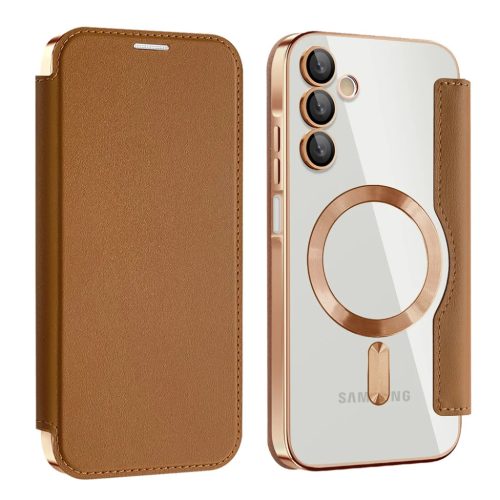 Techsuit - SmartMag Könyv Tok - Samsung Galaxy A15 4G / A15 5G - Barna tok