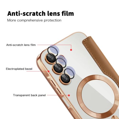 Techsuit - SmartMag Könyv Tok - Samsung Galaxy A15 4G / A15 5G - Barna tok