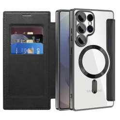 Samsung Galaxy S25 Ultra Fekete Techsuit SmartMag Könyvtok