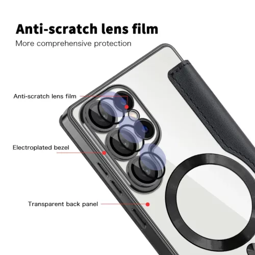 Samsung Galaxy S25 Ultra Fekete Techsuit SmartMag Könyvtok