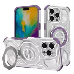  iPhone 16 Pro - Techsuit - Carbon Shield PRO - Lila Átlátszó tok