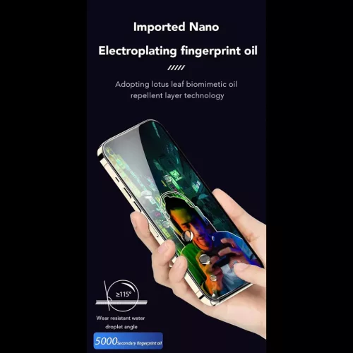 iPhone 14 Fekete ANANK - 2.5D Ujjlenyomat-mentes Képernyővédő