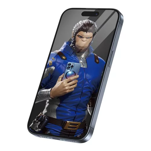 Blueo - Törésálló Üveg - iPhone 14 Pro / iPhone 15 / iPhone 16 - Fekete üvegfólia