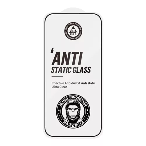 Blueo - Antisztatikus HD Üveg - iPhone 15 / iPhone 16 - Fekete üvegfólia