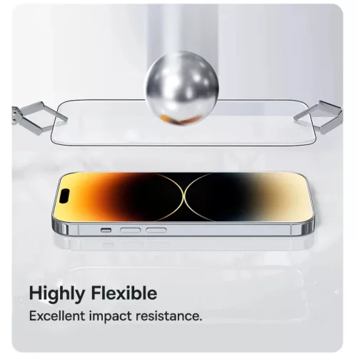 iPhone 17 Air Fekete ANANK 2.5D 5X Erősített Teljes Üveg Képernyővédő üvegfólia