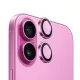 Blueo - Eredeti Fém Keret Lencsevédő (2 darab) - iPhone 16 / iPhone 16 Plus - Rózsaszín üvegfólia