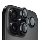 Blueo - Eredeti Fém Keretes Lencsevédő (3 darab) - iPhone 15 Pro - Kék üvegfólia
