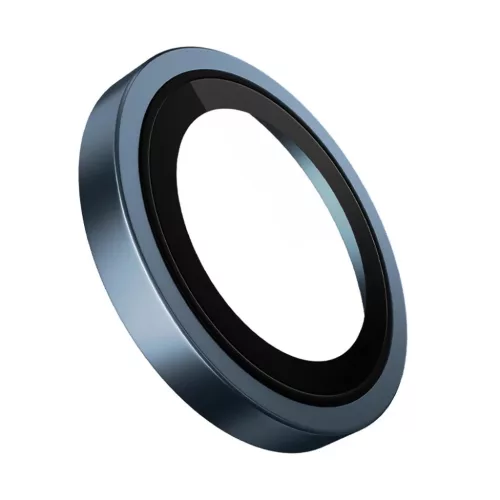 Blueo - Eredeti Fém Keretes Lencsevédő (3 darab) - iPhone 15 Pro - Kék üvegfólia