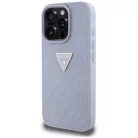 iPhone 16 Pro 6,3" lila Guess Hardcase PU Grained Hot Stamp 4G Triangle Metal tok