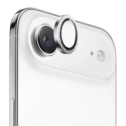   iPhone 17 Air Ezüst Gyémánt Blueo - Original Fémkeretes Lencseüveg üvegfólia