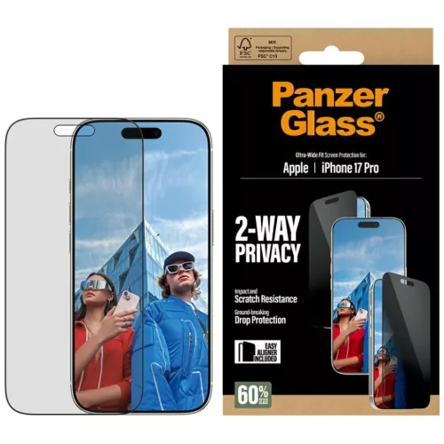 iPhone 17 Pro PanzerGlass Ultra-Széles Illeszkedésű EasyAligner Privát Üveg üvegfólia