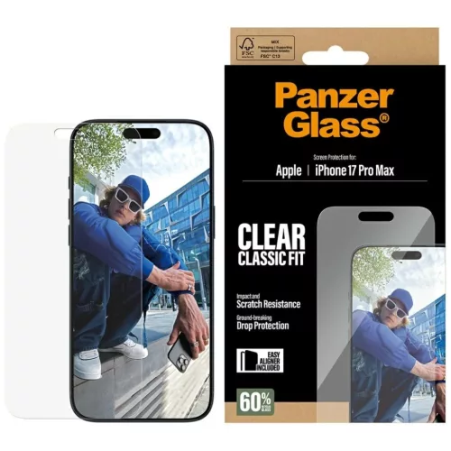 iPhone 17 Pro Max PanzerGlass Classic Fit EasyAligner edzett üveg üvegfólia