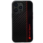iPhone 13 Pro Max 6.7" fekete/fekete Audi Carbon Fiber Stripe tok