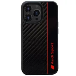   iPhone 13 Pro Max 6.7" fekete/fekete Audi Carbon Fiber Stripe tok