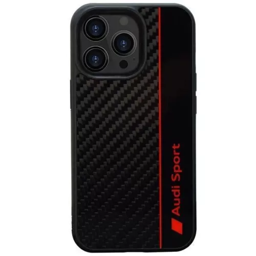 iPhone 13 Pro Max 6.7" fekete/fekete Audi Carbon Fiber Stripe tok