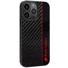iPhone 13 Pro Max 6.7" fekete/fekete Audi Carbon Fiber Stripe tok