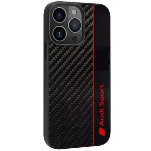 iPhone 13 Pro Max 6.7" fekete/fekete Audi Carbon Fiber Stripe tok