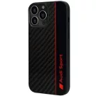 iPhone 13 Pro Max 6.7" fekete/fekete Audi Carbon Fiber Stripe tok