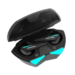   Bluetooth 5.0 TWS Gaming Fülhallgató + AWEI Dokkoló Állomás (T23) fekete