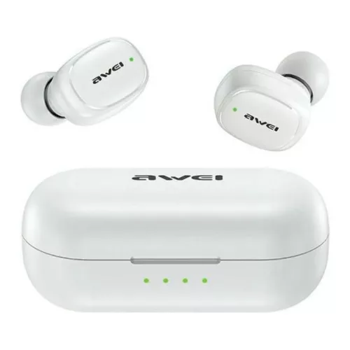 AWEI Bluetooth 5.1 T13 Pro TWS fülhallgató + töltő dokkoló fehér