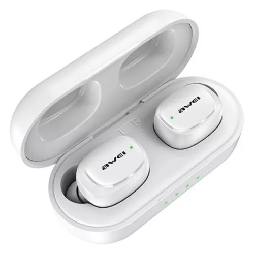 AWEI Bluetooth 5.1 T13 Pro TWS fülhallgató + töltő dokkoló fehér