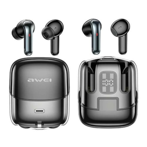 AWEI Bluetooth 5.3 T79 ENC TWS vezeték nélküli fülhallgató + dokkolóállomás fekete