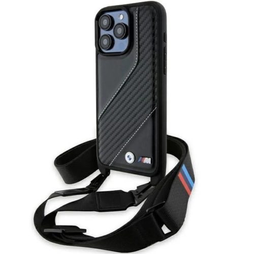 iPhone 15 Pro Max BMW M Edition Carbon Stripe & Strap tok - fekete