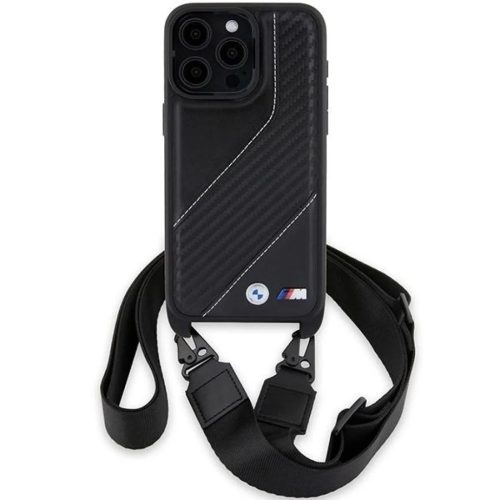 iPhone 15 Pro Max BMW M Edition Carbon Stripe & Strap tok - fekete