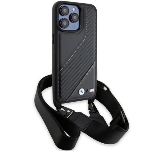 iPhone 15 Pro Max BMW M Edition Carbon Stripe & Strap tok - fekete