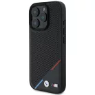iPhone 16 Pro BMW M Perforated Tricolor Line MagSafe tok - Fekete