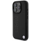 iPhone 16 Pro Fekete BMW Bőr Hot Stamp MagSafe tok