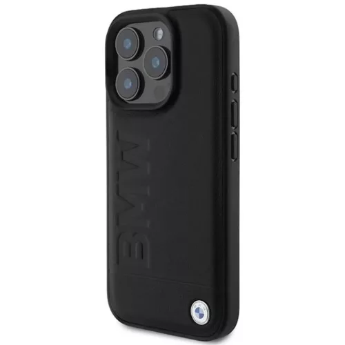iPhone 16 Pro Fekete BMW Bőr Hot Stamp MagSafe tok