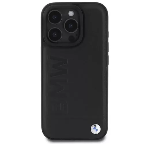 iPhone 16 Pro Fekete BMW Bőr Hot Stamp MagSafe tok