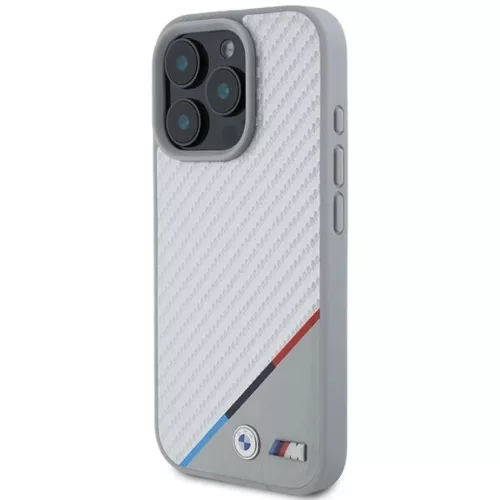 iPhone 16 Pro Eredeti BMW M Carbon Tricolor Line MagSafe tok (BMHMP16L23PUDTS) szürke