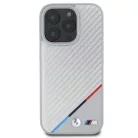 iPhone 16 Pro Eredeti BMW M Carbon Tricolor Line MagSafe tok (BMHMP16L23PUDTS) szürke