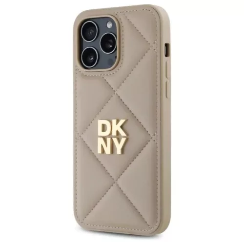 iPhone 14 Pro Max Bézs DKNY Quilted Stack Logo tok