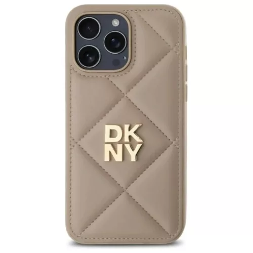 iPhone 14 Pro Max Bézs DKNY Quilted Stack Logo tok