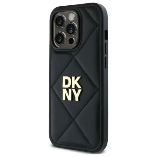 iPhone 14 Pro Max DKNY Quilted Stack Logo tok - Fekete