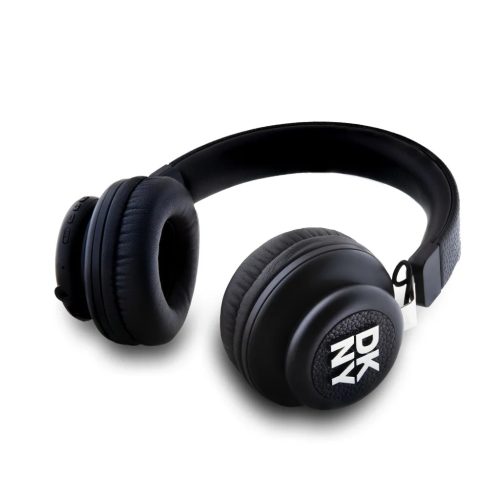 Vezeték nélküli Fejhallgató DKNY PU Leather Stack Logo Fekete