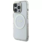 iPhone 16 Pro fehér Guess IML Metal Colored Circle Classic Logo MagSafe tok