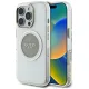 iPhone 16 Pro Szürke Guess IML Fém Színes Kör Classic Logo MagSafe tok