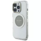 iPhone 16 Pro Szürke Guess IML Fém Színes Kör Classic Logo MagSafe tok