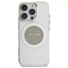 iPhone 16 Pro Szürke Guess IML Fém Színes Kör Classic Logo MagSafe tok