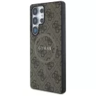 GUESS tok Samsung Galaxy S25 Ultra GUHMS25LG4GFRW (Mágneses PU 4G Gyűrű Klasszikus Logó) barna