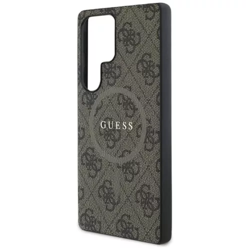 GUESS tok Samsung Galaxy S25 Ultra GUHMS25LG4GFRW (Mágneses PU 4G Gyűrű Klasszikus Logó) barna